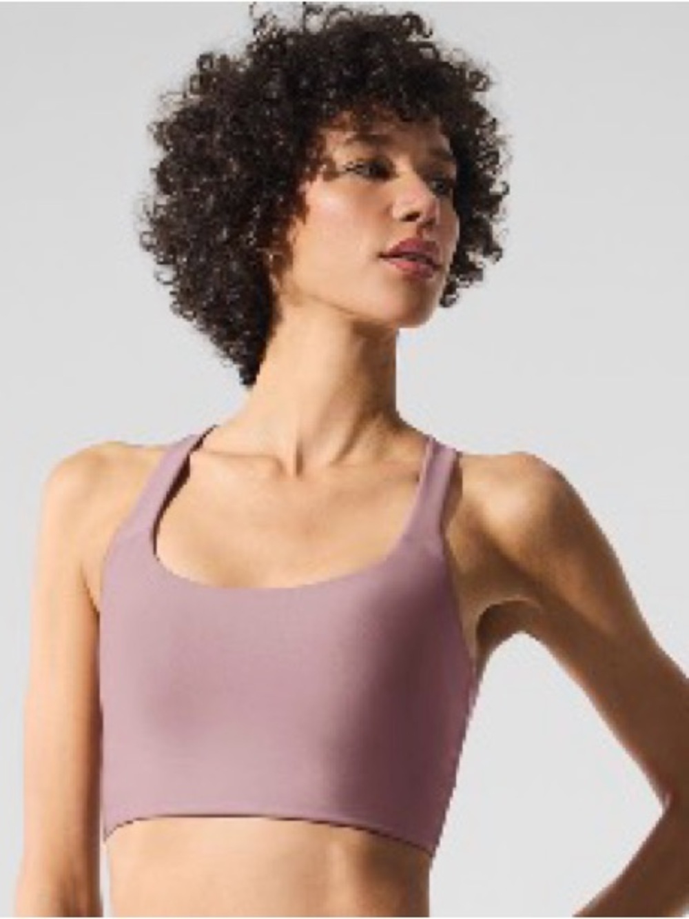 ALO Yoga Airlift Sleek Bra Tank, Smoky Quartz, S